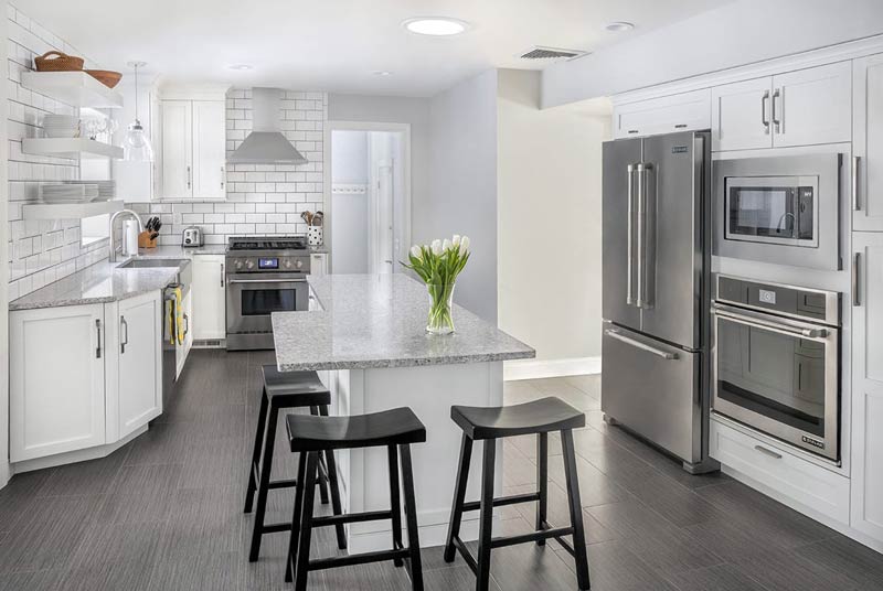 white and gray modern kitchen
