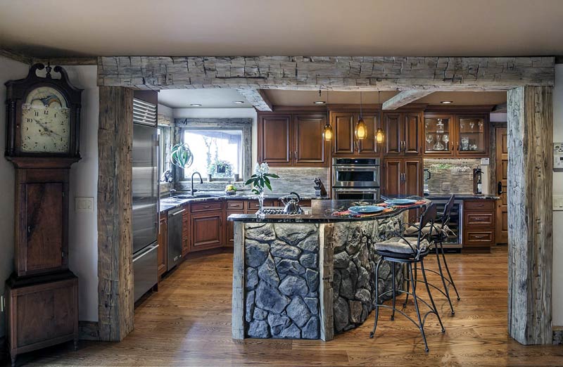 rustic stone kitchen
